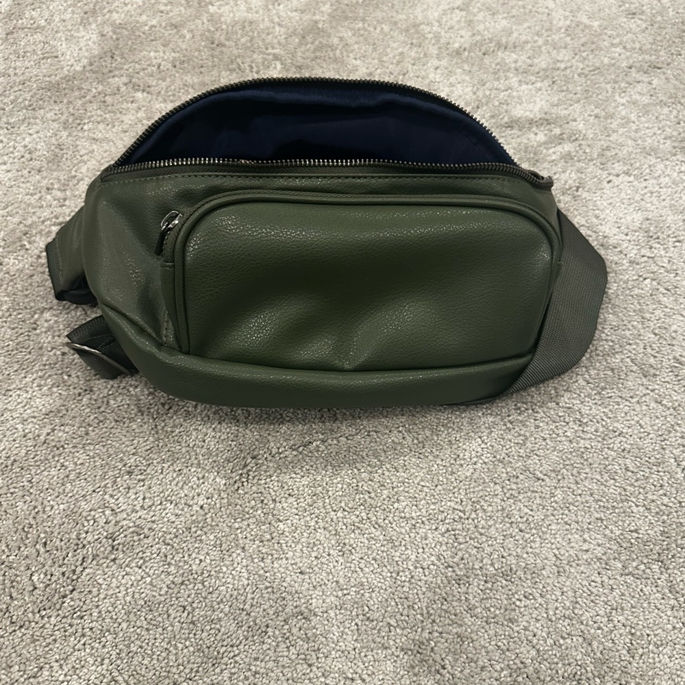 Kibou Vegan Leather Travel Diaper Bag / Fanny Pack in Olive